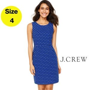 J. CREW Navy Blue Mini Sheath Dress, Metallic Polka Dots 💙 (womens Size 4)